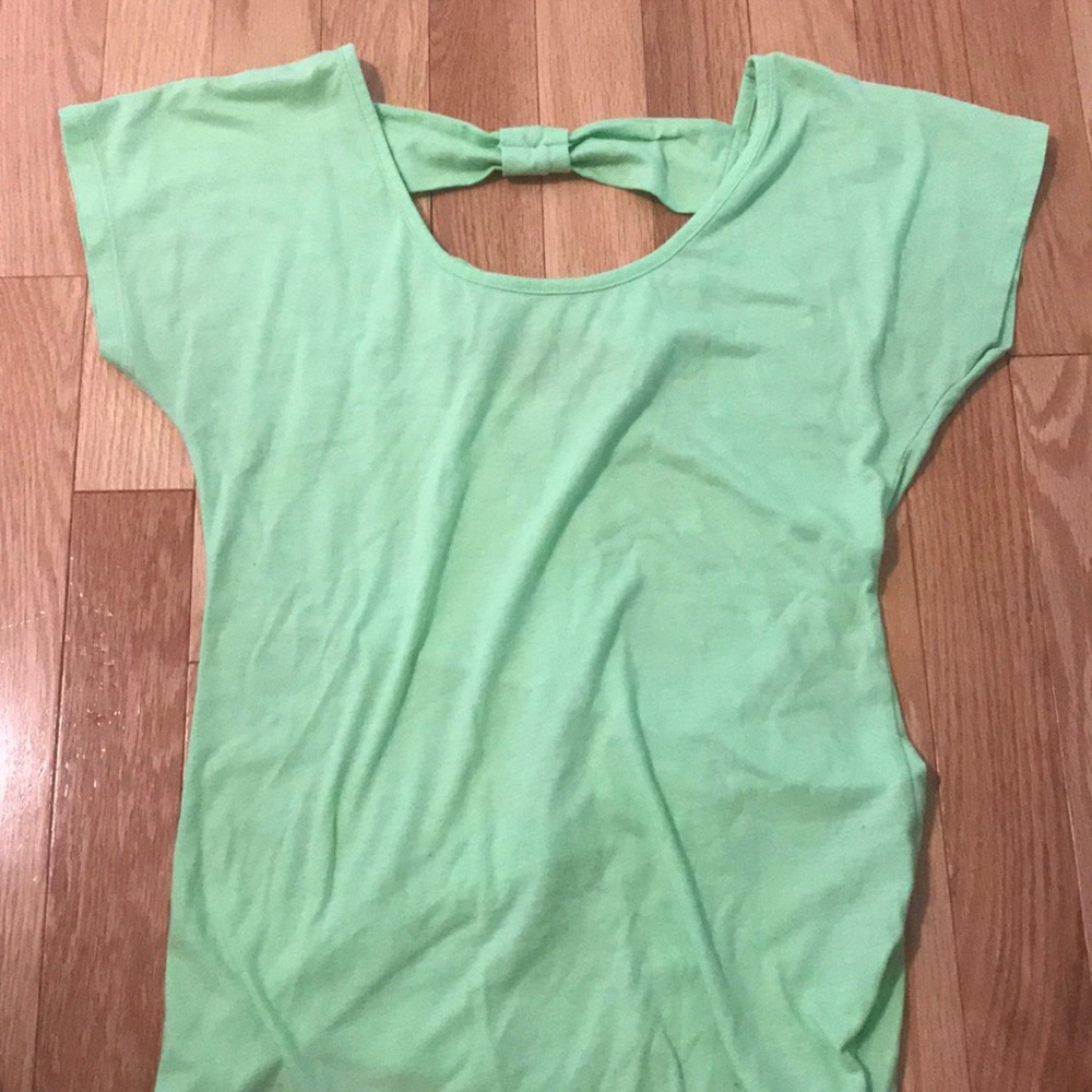 Light green scoop neck top